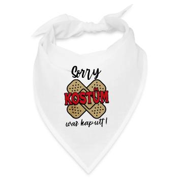 SORRY KOSTÜM WAR KAPUTT Fasching Karneval Pflaster - Bandana - Weiß - Vorne