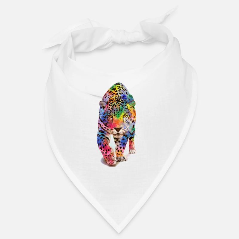 Mehrfarbiger Leopard - Bandana - Weiß
