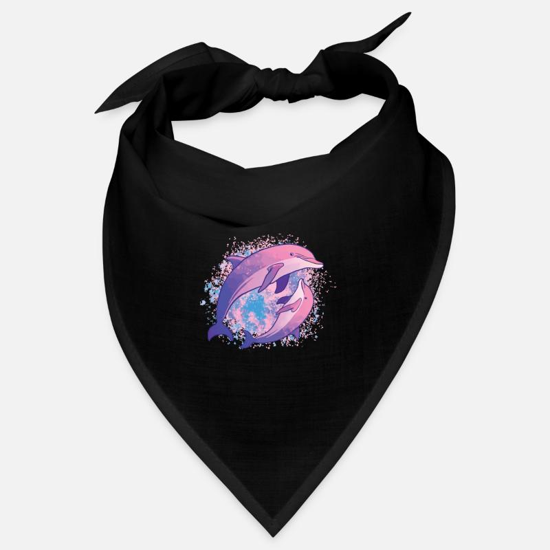 Dolphins Tie Dye Colorée Famille de dauphins Bandana