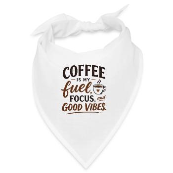 Kaffee an. Fokus an. - Bandana - Weiß - Vorne