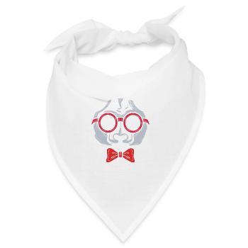 Hipster Panda Stylistin Gift - Bandana - Weiß - Vorne