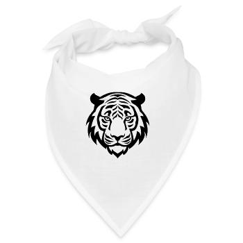 Tiger Kopf - Bandana - Weiß - Vorne