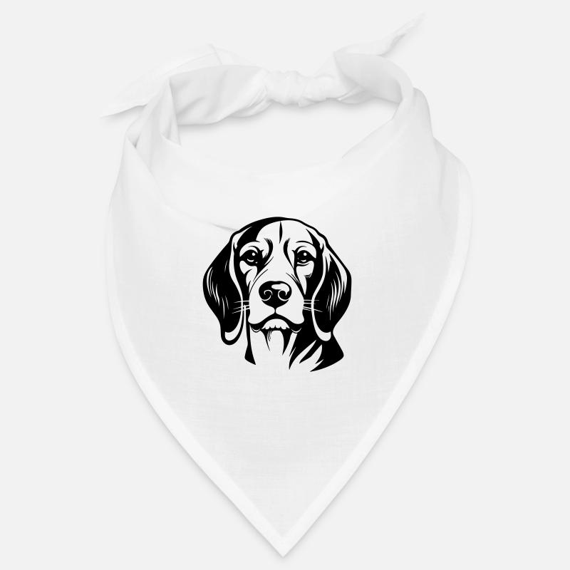 Tête de chien Beagle Bandana