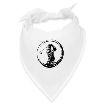 Golfer Silhouette - Bandana - Weiß - Vorne