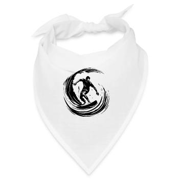 Surfer Silhouette - Bandana - Weiß - Vorne