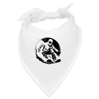 Snowboarding Silhouette - Bandana - Weiß - Vorne