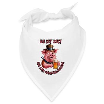 Es ist Zeit die Sau Rauszulassen!-Coole Party Sau - Bandana - Weiß - Vorne