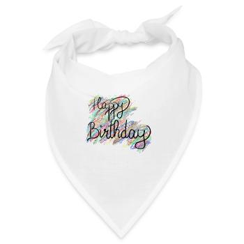 Happy Birthday Geburtstag Glückwunsch - Bandana - Weiß - Vorne