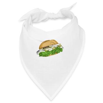 Lecker Fischbrötchen - Bismarck Hering Brötchen - Bandana - Weiß - Vorne