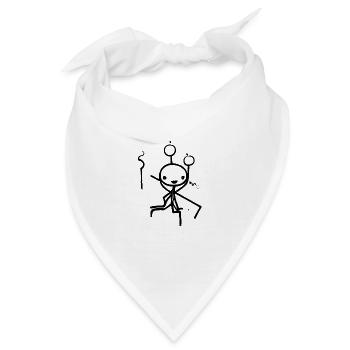 Strichmännchen Lustig - Bandana - Weiß - Vorne