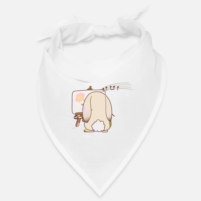 Adorable tableau de lapin - Bandana - blanc