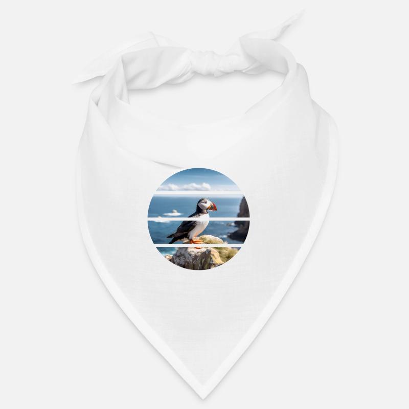 Puffin on a cliff Bandana