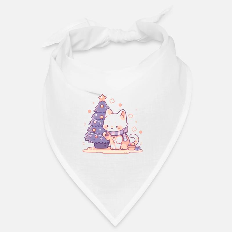 Kitten decorating Christmas tree Bandana