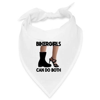Bikergirls can do both Highheel Motorradstiefel - Bandana - Weiß - Vorne