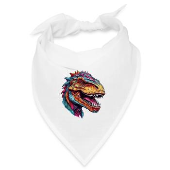 Bunter farbenfroher Tyrannosaurus - Bandana - Weiß - Vorne