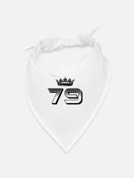 79 Zahl Krone - Bandana - Weiß - Vorne