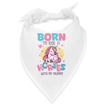 Geboren, um ihr Pferd mit Mama Baby Rider zu reiten - Bandana - Weiß - Vorne