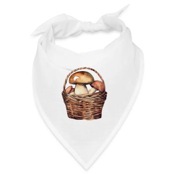 Steinpilze im Korb - Bandana - Weiß - Vorne