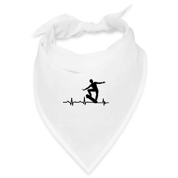 Herzschlag - Skater - Skateboard - Heartbeat - Bandana - Weiß - Vorne