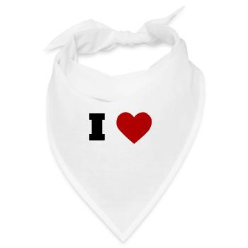 I Love - Bandana - Weiß - Vorne