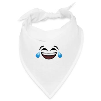 Tränen vor Lachen lustiges Gesichts Symbol - Bandana - Weiß - Vorne