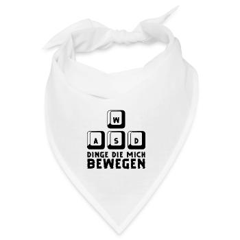 WASD Dinge die mich bewegen Gaming PC Keyboard - Bandana - Weiß - Vorne