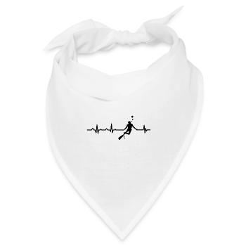 Herzschlag - Heartbeat - Diver - Taucher - Urlaub - Bandana - Weiß - Vorne
