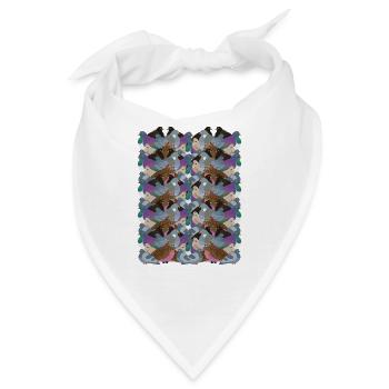 Psychedelic Pigeon Friends - Bandana - Weiß - Vorne