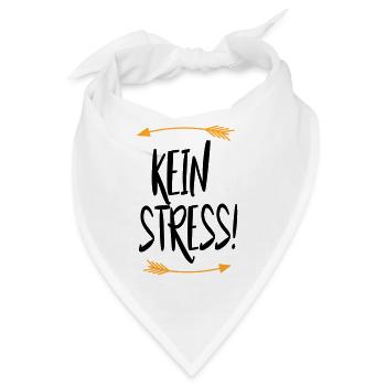 Sprüche Kein Stress - Bandana - Weiß - Vorne