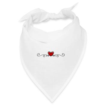 herz ornamente - Bandana - Weiß - Vorne
