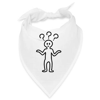 Fragezeichen Männchen - Line - Bandana - Weiß - Vorne