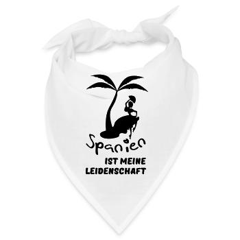 Spanien - meine Leidenschaft Urlaub Geschenk - Bandana - Weiß - Vorne