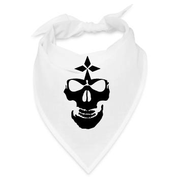 Breizh piraten todes kopf krass hermine bretonisch - Bandana - Weiß - Vorne