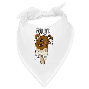 Cool Dog - Schokoladeneis - Hund - Geschenk - Bandana - Weiß - Vorne