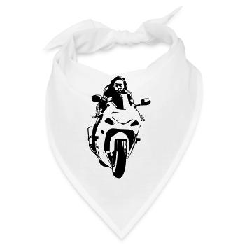 Motorrad vect von Custom - Bandana - Weiß - Vorne