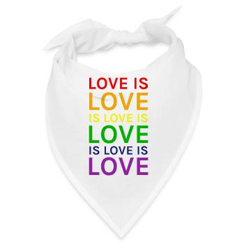 Love is Love is Love is Love Regenbogen - Bandana - Weiß - Vorne
