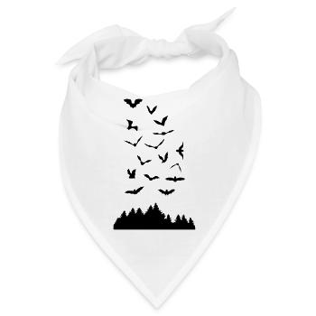 Fledermäuse und Wald, fledermaus - Bandana - Weiß - Vorne