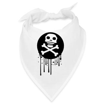 graffiti tropfen kreis pirat logo ruder lenkrad an - Bandana - Weiß - Vorne