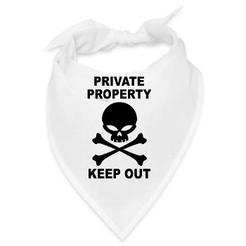 private property keep out - Bandana - Weiß - Vorne