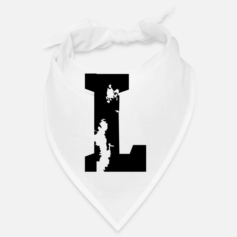 L - Buchstabe - Bandana - Weiß