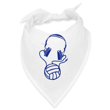 Volleyball Kopfhörer Kopfhörer Ball Draht - Bandana - Weiß - Vorne