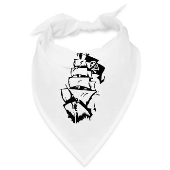 Piratenschiff - Bandana - Weiß - Vorne