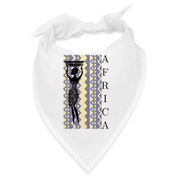 Afrikanische Silhouette mit Korb - Bandana - Weiß - Vorne