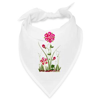 Garten Blumen, Blume Frühjahr, Sommer, Geburtstag - Bandana - Weiß - Vorne