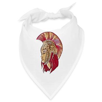 Stolze Kriegerin mit Sparta Helm - Bandana - Weiß - Vorne