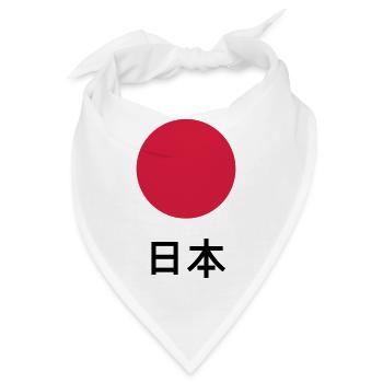 Japan / Nippon / Nihon (Kanji) - Bandana - Weiß - Vorne