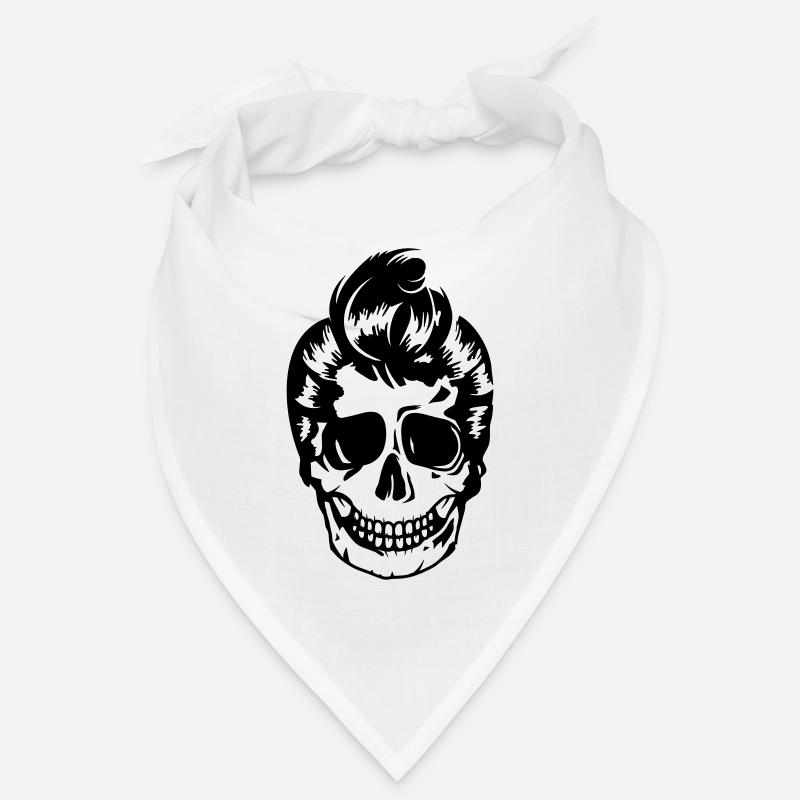 Skull with 50s rockabilly style hairstyle Bandana