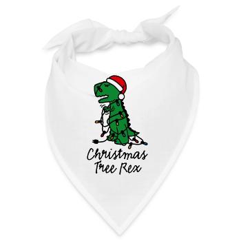 Christmas tree rex ugly xmas Weihnachtsbaum Dino - Bandana - Weiß - Vorne