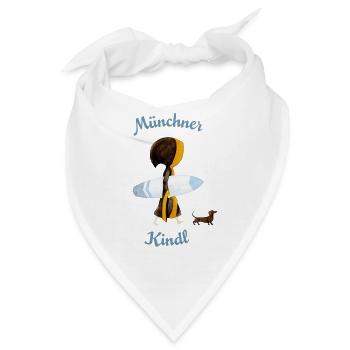 Münchner Kindl mit Surfbrett - Bandana - Weiß - Vorne