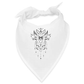 Dekorative Lotusblüte - Bandana - Weiß - Vorne
